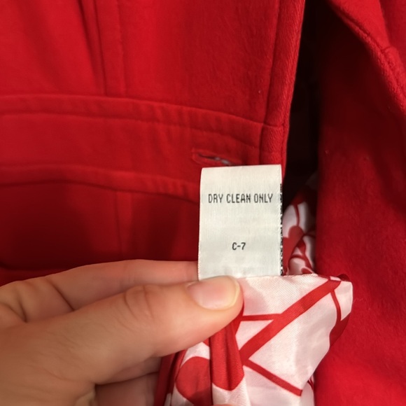 VintageTulle Red Wool Peacoat with Cherry 🍒 Lining - Picture 3 of 6